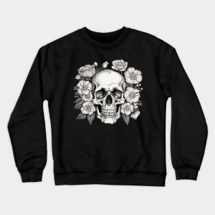 Skull with flowers Crewneck Sweatshirt